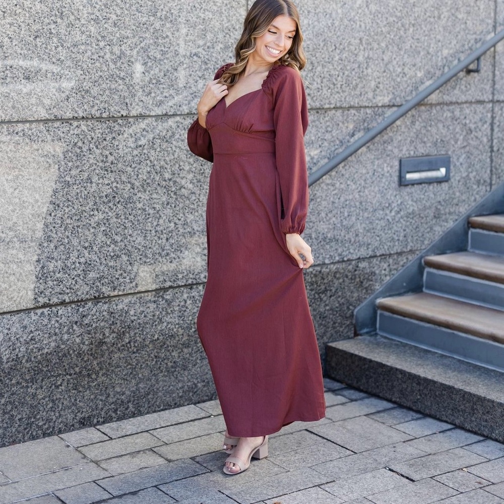 Maroon Ruffle Dress